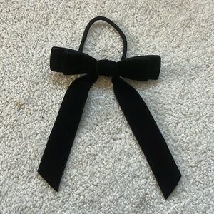 Black Velvet Bow Ponytail Accessory